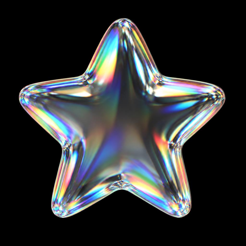 Iridescent glass star